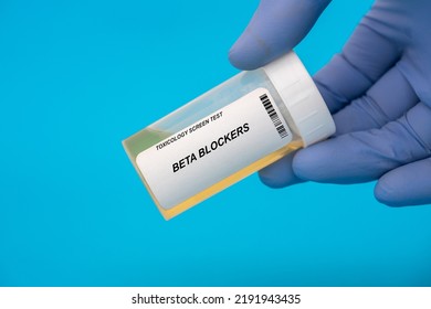 Beta Blockers. Beta Blockers Testing. Urine Sample In Test Tube