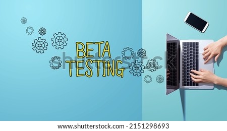 Beta testing with person working with a laptop