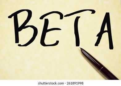 beta word write on paper 