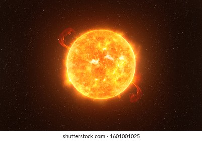 Betelgeuse star against starry sky artistic vision, elements of this image furnished by NASA