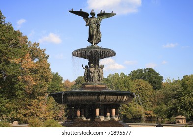 Bethesda Fountain In Central Park New York.