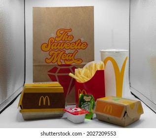 Bethesda, Maryland - August 15 2021: The Saweetie Meal From McDonald's