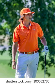 BETHESDA, MD - JUNE 13: Rickie Fowler Reviews His Shot At Congressional During The 2011 US Open On June 13, 2011 In Bethesda, MD.