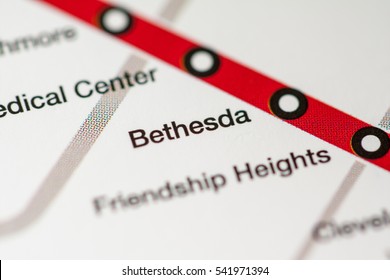 Bethesda Station. Washington DC Metro Map.