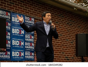 BETHLEHEM, PA – November 1, 2020:  Former Democratic presidential candidate Andrew Yang speaks at a Biden-Harris canvassing launch.