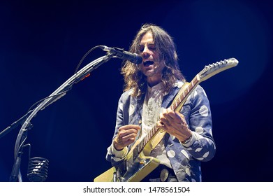 Bethlehem, PA - USA - 08-05-2019: Brian Bell Of Weezer Performing Live.