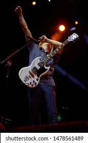 Bethlehem, PA - USA - 08-05-2019: Rivers Cuomo Of Weezer Performing Live.