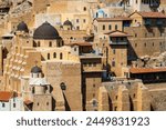 Bethlehem, Palestine: Close up view of the Greek Orthodox Mar Saba monastery in the desert outside Bethlehem in Palestine.