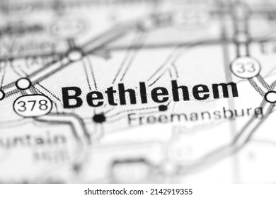 Bethlehem. Pennsylvania. USA On A Geography Map