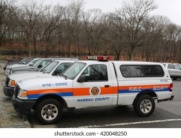 BETHPAGE, NEW YORK - APRIL 10, 2016: Nassau County Police Department Public Service Unit Car In Bethpage, NY