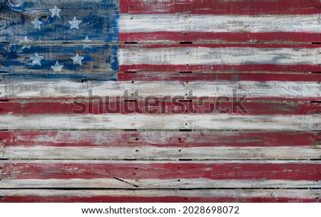 Betsy Ross American Flag painted in wood pallet