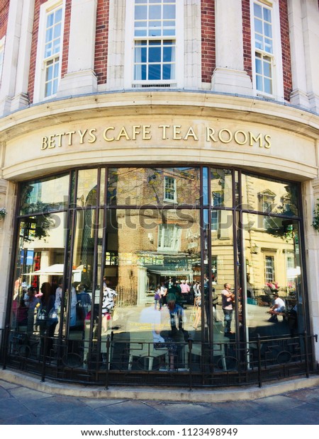 Bettys York Uk Diners Contrast Window Stock Photo Edit Now