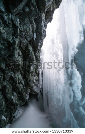 Between the icefall and the rock