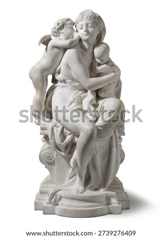Between Two Loves by Albert Ernest Carrier Belleuse. Antique sculpture art. Vintage decorative statue. Antique marble sculpture.