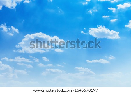 beuatiful blue sky with white cloud and sunshine background 
