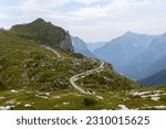 beutiful lanscape Slovenian Alps Mangart mount view