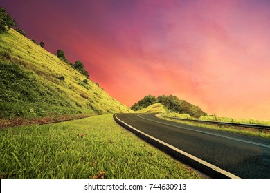 Beutiful View Of Timur Barat Highway Near Baling, Kedah, Malaysia. Photoshop Editing And Tuning.