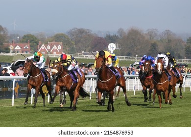 BEVERLEY RACECOURSE, EAST YORKSHIRE, UK : 21 April 2022 : Pisanello ridden by Jason Watson winning a 1m Handicap race on the Westwood at Beverley Races