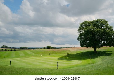 BEVERLEY, UK - 11 JULY, 2021: The Westwood Public Park And Public Putting Green And Deserted Of People  On A Fine Summer Morning On July 11, 2011 In Beverley, Yorkshire, UK.