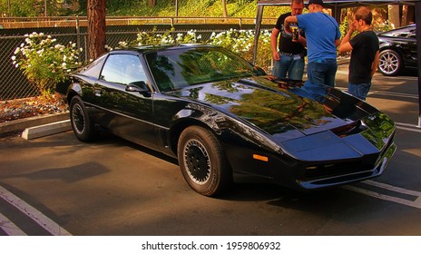 Beverly Garland Hotel, Los Angeles, USA-October 6, 2012-1982 Pontiac Trans Am As KITT From Knight Rider