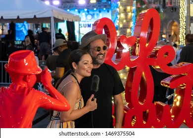 Beverly Hills, CA / United States - 8.1.19: Mr. Brainwash unveils new artwork at Beverly Hill's 3rd Annual BOLD Summer Event in Los Angeles