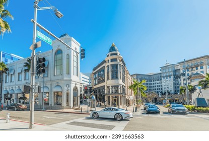 Beverly Hills, California - November 02, 2016: Rodeo Drive on a sunny day