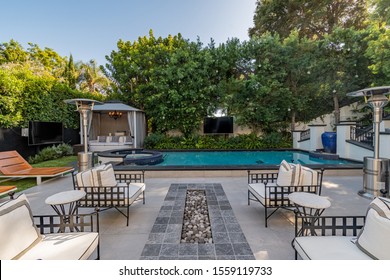 Beverly Hills, California / USA - October 18th, 2019: A real estate photography shoot of a luxury home to be sold.
