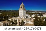 Beverly Hills City Hall Police Department and Civic Center from above - Los Angeles Drone footage - aerial photography