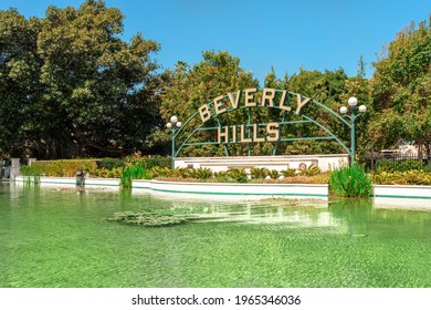Beverly Hills Sign. Los Angeles, USA - 15 Apr 2021