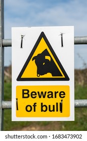 Beware of Bull sign post