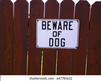 Beware Dog Sign On Fence Stock Photo 647785612 | Shutterstock