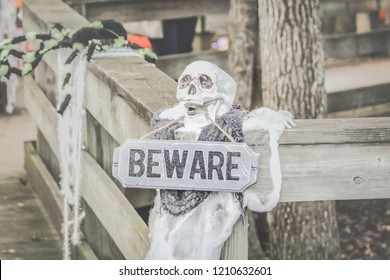 Beware Halloween Skeleton