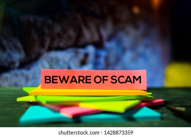 Beware Of Scam On The Sticky Notes With Bokeh Background