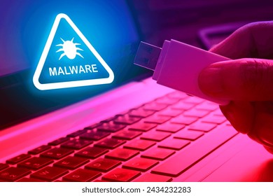 beware virus and malware from external unknow device plug in your computer , security awareness
