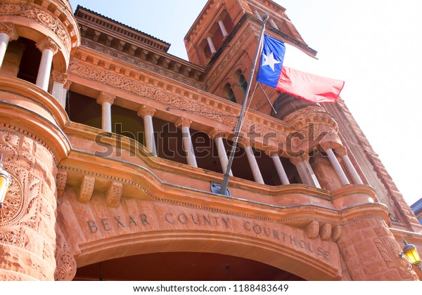 Bexar County Courthouse Waving Texas Flag Stock Photo 1188483649 ...