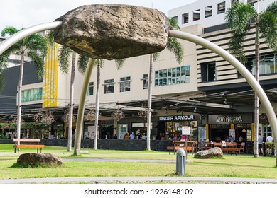 BGC, Philippines - Feb 12, 2021: Lesser Foot Traffic Inside Bonifacio High Street Due To Covid19 Pandemic 