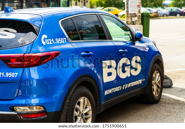 BGS Security car parked in front of North\
Railway Station in Bucharest, Romania,\
2020