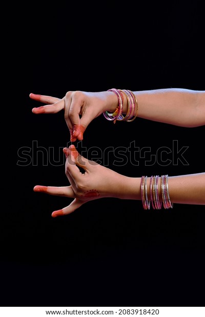 Bharatanatyam Dance Mudras Indian Classical Dance Stock Photo (Edit Now ...