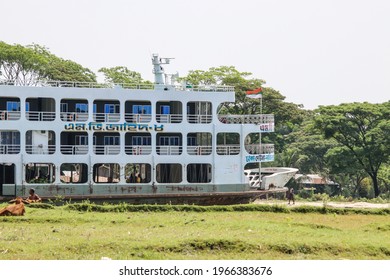Bhola, Bangladesh - 13th April 2018 : Letra Ferry Terminal located by the banks of a small river called Maya