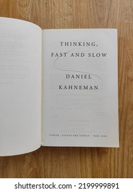 Bhopal, India - September 10 2022 : Thinking Fast And Slow Is A Non Fiction (psychology), Self Improvement Book By Daniel Kahneman