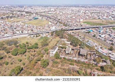 Bhopal, Madhya Pradesh, India - February 17, 2022: Aerial view of the abandoned industrial gas leakage tragedy site situated at Bhopal, Madhya Pradesh, India