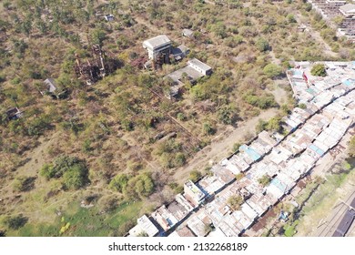 Bhopal, Madhya Pradesh, India - February 17, 2022: Aerial view of the industrial gas leakage tragedy site situated at Bhopal, Madhya Pradesh, India