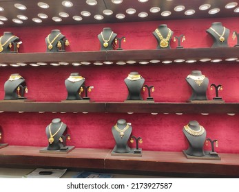 Bhopal, Madhya Pradesh, India - July 01, 2022: Interior View Of A Jewellery Shop Located At Bhopal, Madhya Pradesh, India 