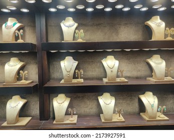 Bhopal, Madhya Pradesh, India - July 01, 2022: Interior View Of A Jewellery Shop Located At Bhopal, Madhya Pradesh, India 