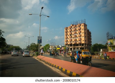 Bhubaneswar, Orissa, India-21 October 2020: Traffic on street of Bhubaneswar city