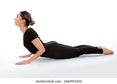 Bhujangasana Cobra Pose Yoga Poses Woman Stock Photo 1442951453 ...