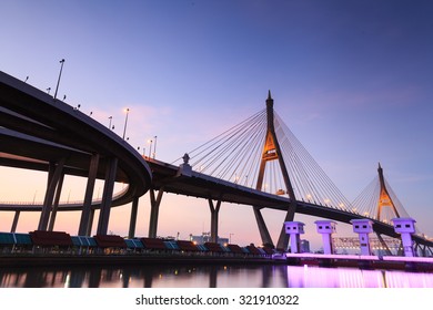 Bhumibol Bridge in Thailand, also known as the Industrial Ring R