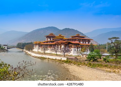 Bhutan temple in nature landscape.Magnificent place