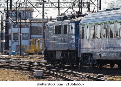 BIALOGARD, WEST POMERANIAN - POLAND - 2022: Express Train Entersat The Railway Station