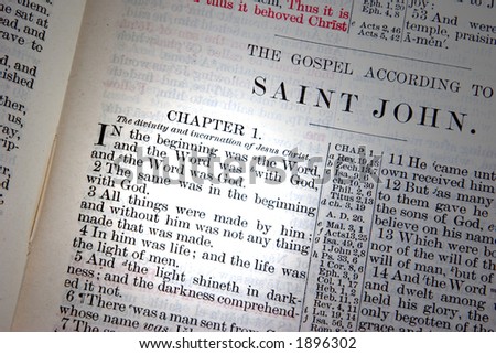 A bible opened to John Chapter one.